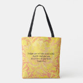 Tote Bag Fleurs de foi Confleur Jaune Fourre-tout Psaume (Dos)