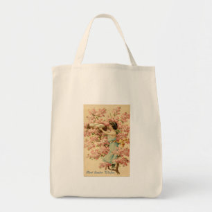 Tote Bag fleurs de foi de Pâques roses Cerisier Fleur Nest 