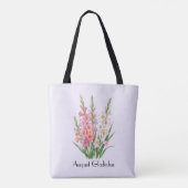 Tote Bag Fleurs de Glaïeul d'août (Dos)