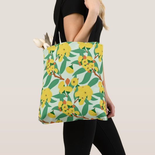 Tote Bag Fleurs de gomme jaune (De près)