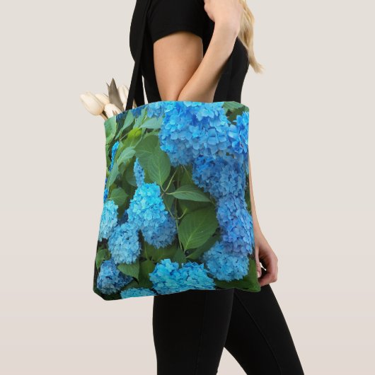 Tote Bag Fleurs de Hortensia Bleu (De près)