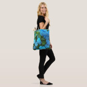 Tote Bag Fleurs de Hortensia Bleu (Sur le modèle)