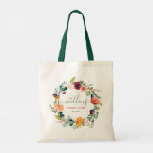Tote Bag Fleurs de jardin anglais Wreath Custom Wedding Tex (Dos)