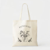 Tote Bag Fleurs de jarres de maçon rustiques personnalisées (Devant)