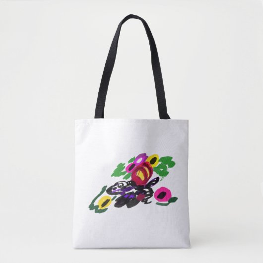 Tote Bag fleurs de joie dalmate (Devant)