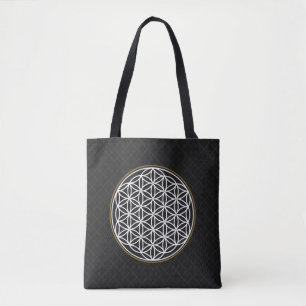 TOTE BAG FLEURS DE LA VIE SYMBOLE MYSTIQUE