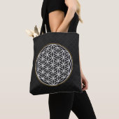 TOTE BAG FLEURS DE LA VIE SYMBOLE MYSTIQUE (De près)