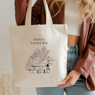 Tote Bag Fleurs de l'amant de livres Citation de bibliothèq