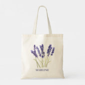 Tote Bag Fleurs de lavande à l'aquarelle Floral violet (Dos)