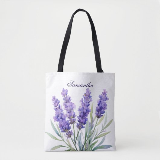 Tote Bag Fleurs de lavande aquarelle (Devant)