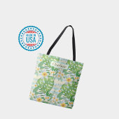 Tote Bag Fleurs de l'île et Feuilles Monstera Personnalisé