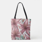 Tote Bag Fleurs de lys aquarelle rose (Dos)