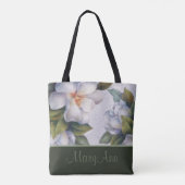 Tote Bag Fleurs de Magnolia personnalisées Sage Green Class (Dos)