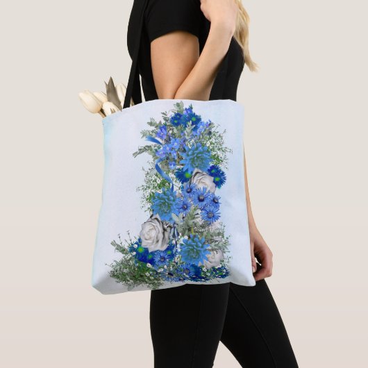 Tote Bag Fleurs de maïs et roses blanches (De près)