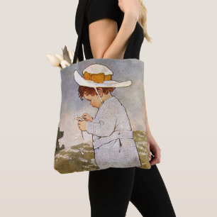 Tote Bag Fleurs de marguerites de cueillette d'enfants anti