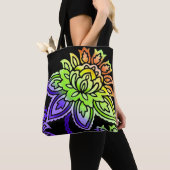 Tote Bag Fleurs de néon (De près)