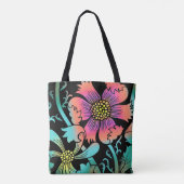 Tote Bag Fleurs de néon (Dos)