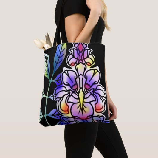 Tote Bag Fleurs de néon (De près)