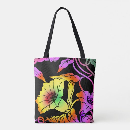 Tote Bag Fleurs de néon (Dos)