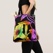 Tote Bag Fleurs de néon (De près)