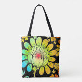 Tote Bag Fleurs de néon (Dos)