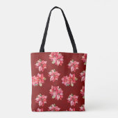 Tote Bag Fleurs de Noël Poinsettia classique Rouge (Dos)