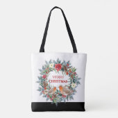 Tote Bag Fleurs de Noël tourbillons de couronne (Dos)