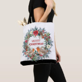 Tote Bag Fleurs de Noël tourbillons de couronne (De près)