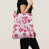 Tote Bag Fleurs de papier rouge et blanc (De près)