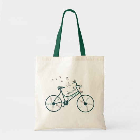 Tote Bag Fleurs de papillons délicates et fans de vélos de  (Devant)