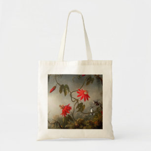 Tote Bag Fleurs de passion avec tête de colibris