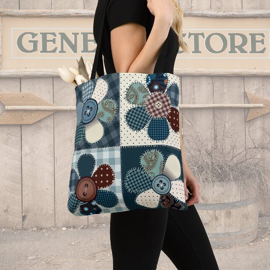 Tote Bag Fleurs de Patchwork Pays