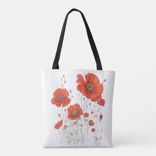 Tote Bag Fleurs de pavot orange (Dos)