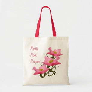 Tote Bag Fleurs de pavot rose Éco Convivial Réutilisable Pe