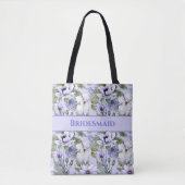 Tote Bag Fleurs de Pervenche Cadeau Demoiselles d'Honneur M (Devant)