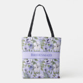 Tote Bag Fleurs de Pervenche Cadeau Demoiselles d'Honneur M (Dos)