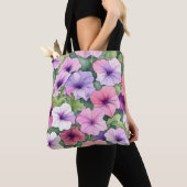Tote Bag Fleurs de pétunia aquarelle (De près)