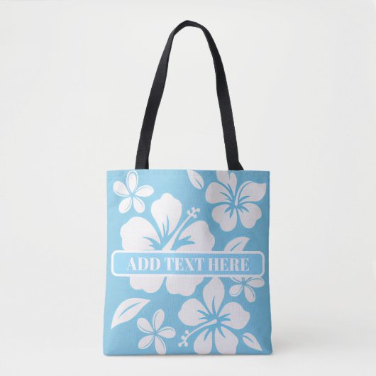 Tote Bag Fleurs de plage bleu tropical (Devant)