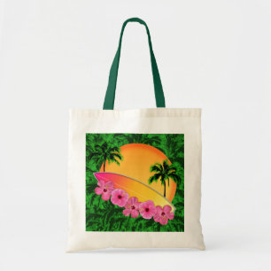 Tote Bag Fleurs de planche de surf et de ketmie