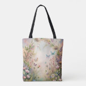 Tote Bag Fleurs de prairie et papillons (Dos)