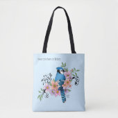 Tote Bag Fleurs de printemps bleu Jay (Devant)