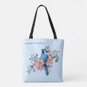 Tote Bag Fleurs de printemps bleu Jay (Dos)