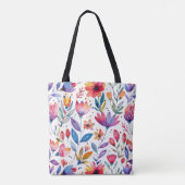 Tote Bag Fleurs de printemps colorées motif (Dos)