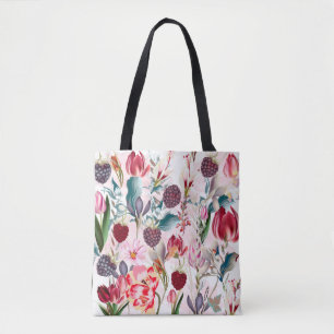 Tote Bag Fleurs de printemps colorées motif floral