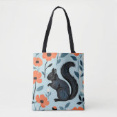 Tote Bag Fleurs de printemps écureuil Art (Devant)
