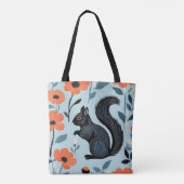 Tote Bag Fleurs de printemps écureuil Art (Dos)