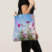 Tote Bag fleurs de printemps et papillon (De près)