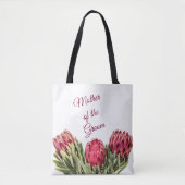 Tote Bag Fleurs de Protea rose tropicale Congé vert (Devant)