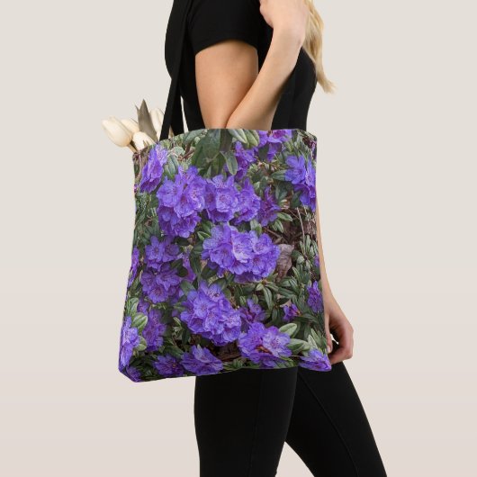 Tote Bag Fleurs de Rhododendron Violet (De près)