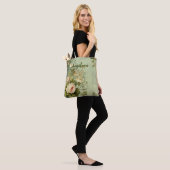 Tote Bag Fleurs de rose de verdure vintage (Sur le modèle)